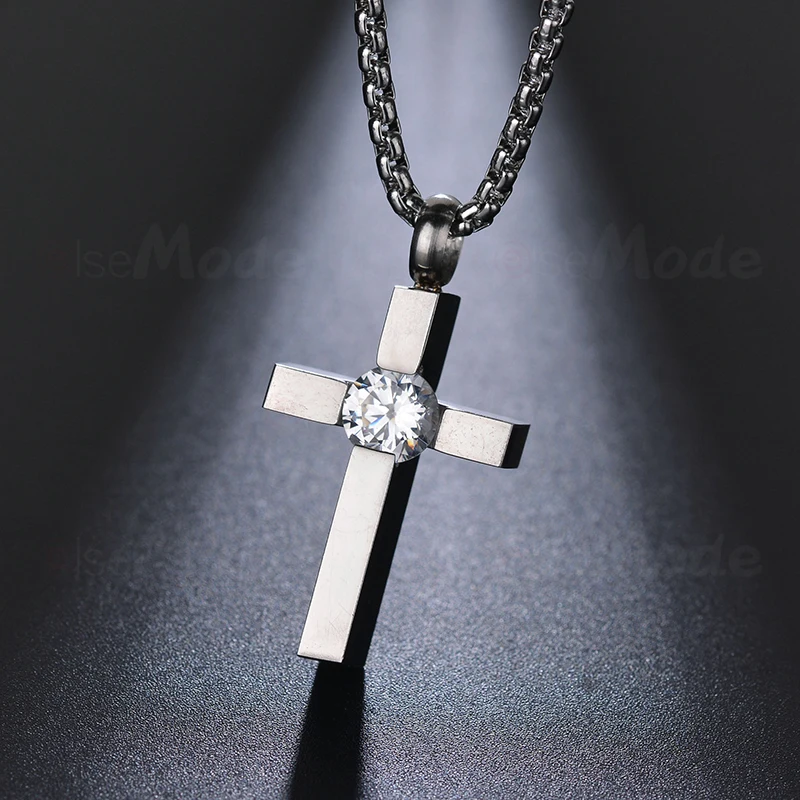 ELSEMODE крошечные ожерелья с кулоном в виде Креста из кубического циркония для