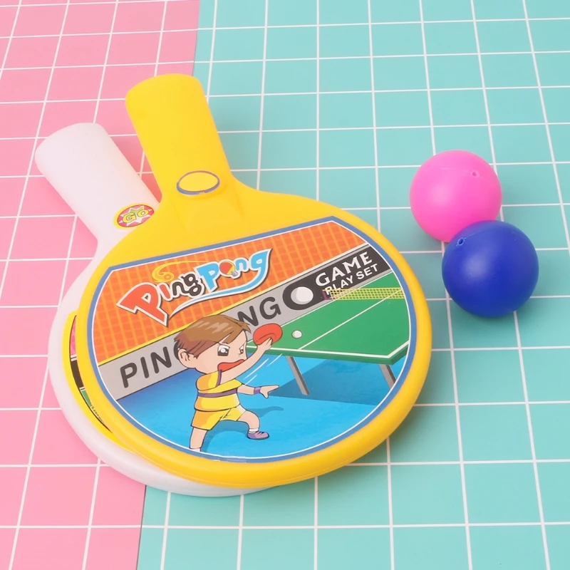 

Portable Mini Table Tennis Racket With 2 Ping Pong Bats Balls Kids Children Toy