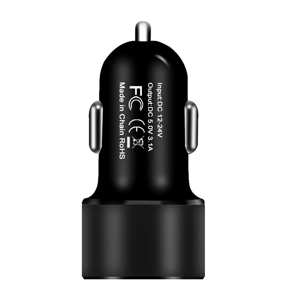 Универсальное автомобильное зарядное устройство с двумя Usb, 5 В, 3,1 А, светодиодный дисплей, автомобильное зарядное устройство для телефона Xiaomi, samsung S8, iPhone X, 8 Plus, планшет и т. Д