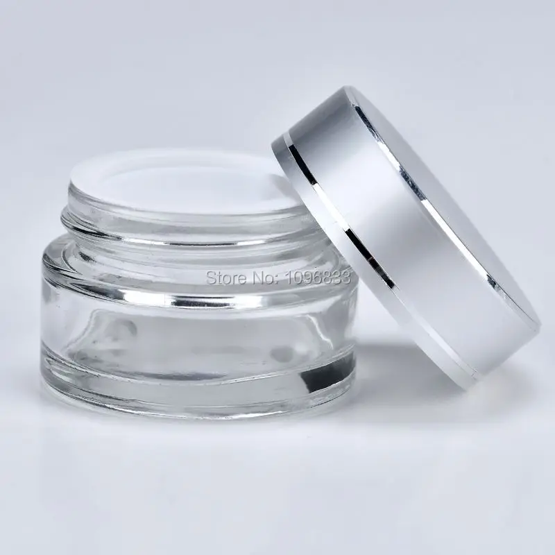 5 г ясно Стекло Бутылка Золото Кепки Крем Jar серебристый, черный крышкой упаковки косметических контейнеров маленький горшок пустой Стекло Jar 50 шт./лот