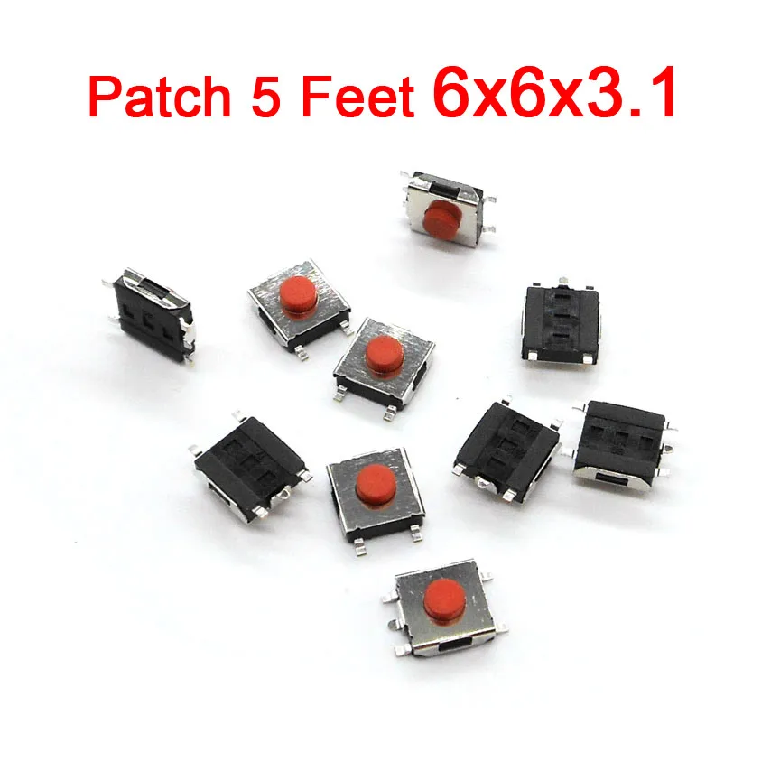 JOYING LIANG 5 футов 6*6*2,5~ 5 мм светильник сенсорный кнопочный патч-переключатель красный/черный 6x6 5 футов микро-Патч-переключатели
