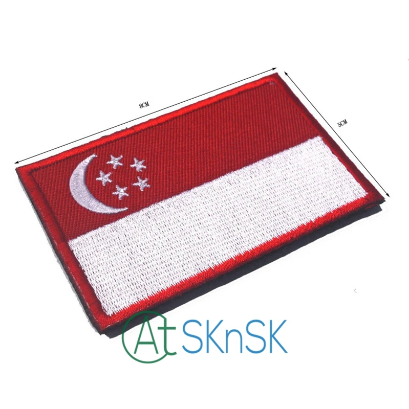 2 шт./компл. значок с вышивкой в виде флага Сингапура военная тактическая одежда |