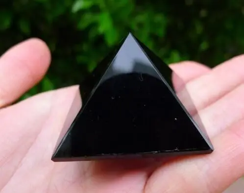 

Natural obsidian nunatak pyramid decoration apotropaic 35mm---40mm