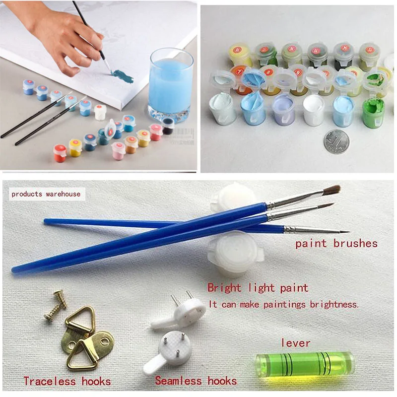 Безрамное Фотографии Живопись по номерам DIY Цифровая живопись маслом на холсте