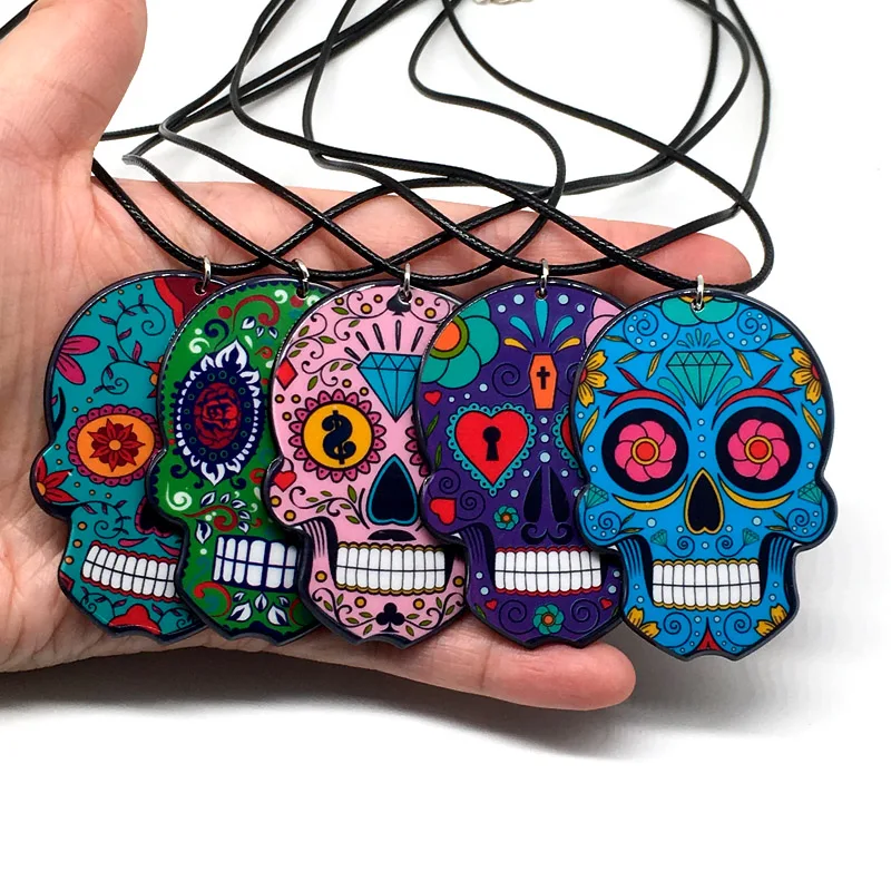 10 шт Calavera сладкое капризное ожерелье с черепом празднование мексиканского Дня