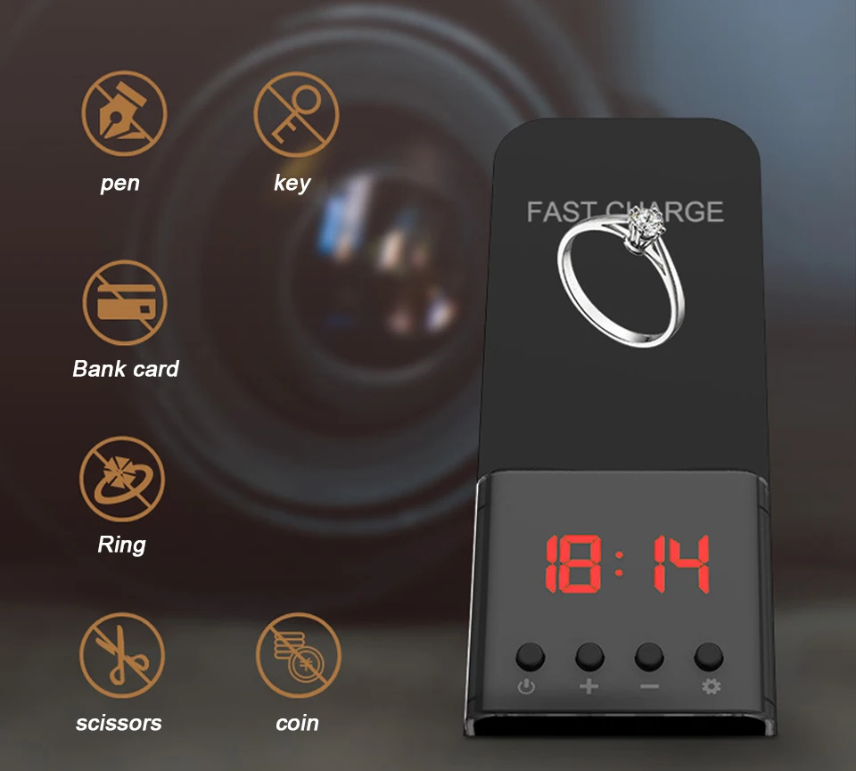 Youbina 10 Вт Qi Быстрое беспроводное зарядное устройство зарядная подставка USB держатель с будильником цифровой дисплей для iPhone X XS Max 7 8 samsung