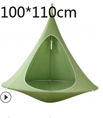 green 100cm Вигвам дерево Pod детские качели гамак детский кемпинг стул Крытый Открытый подвесные стулья сиденье бонсай двойной один Палатка подарок - Цвет: green 100cm