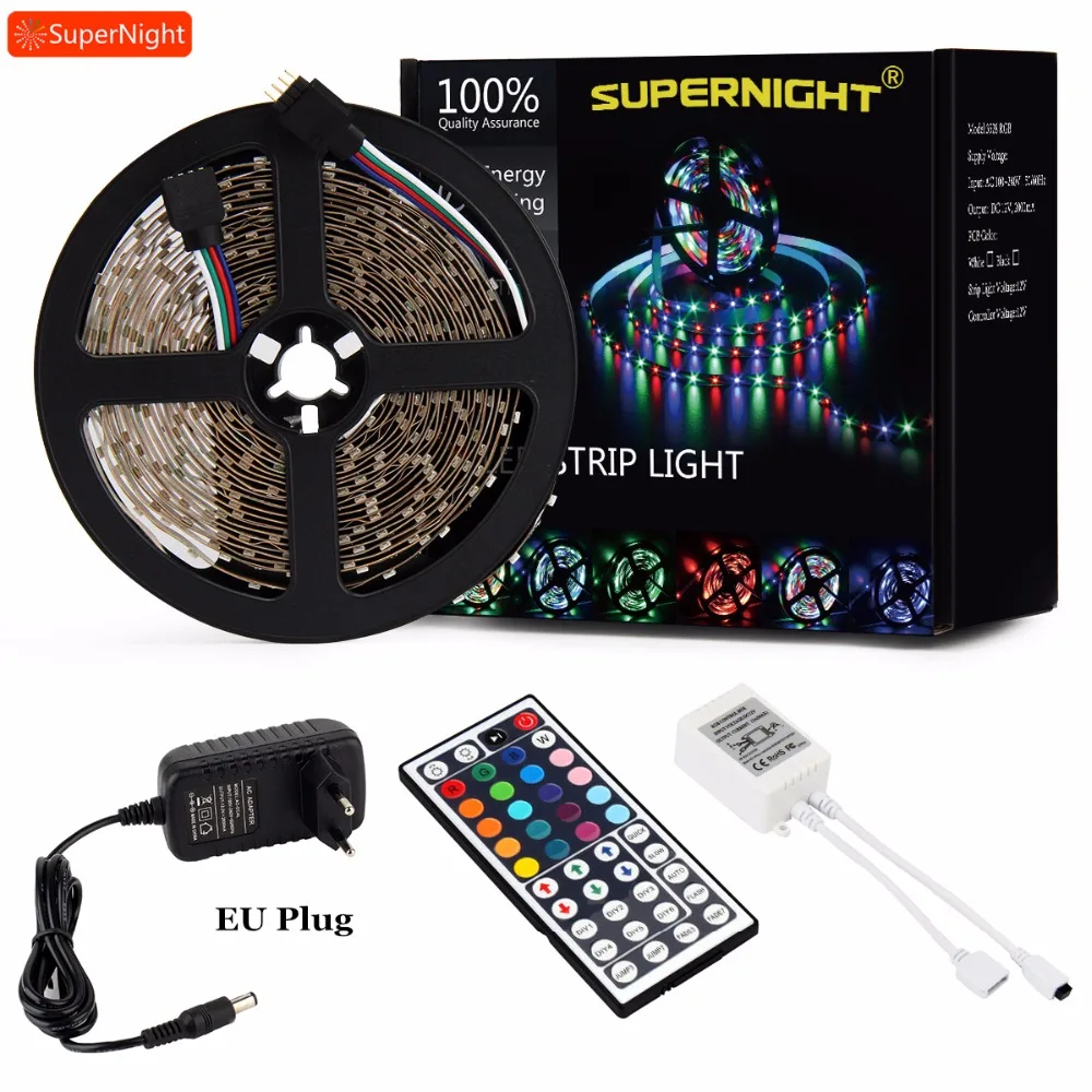 SuperNight 3528 SMD RGB светодиодные ленты свет комплект 5 м светодио дный 60 led s/m DC 12 В в