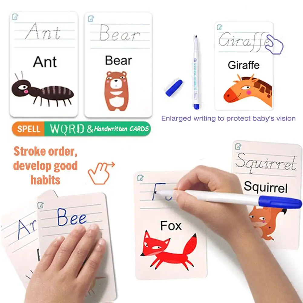 

Early Education Letters Numbers Words Math Writing Cognitive Child Learning Cards Handwriting Erasable Rewritable Repeated Pract