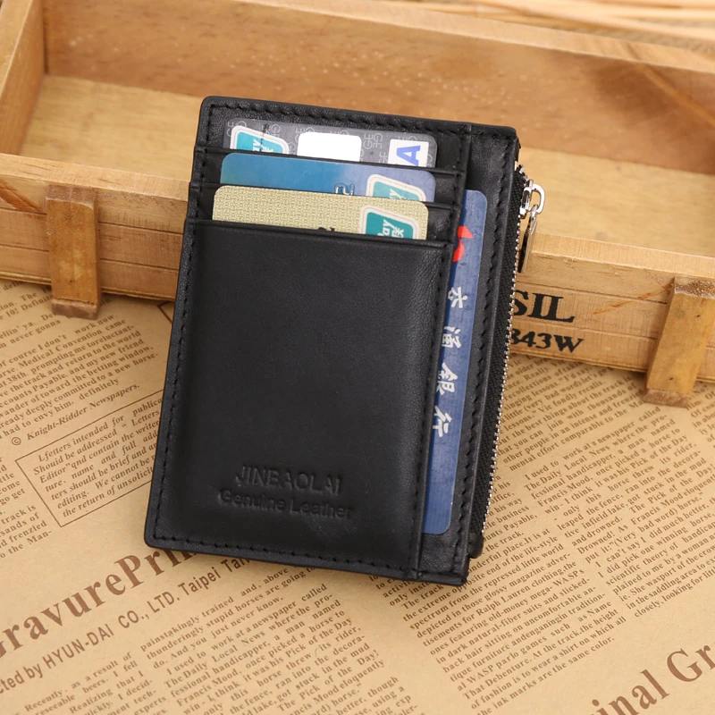 Мужской мини-кошелек из натуральной кожи с карманом для монет портативный