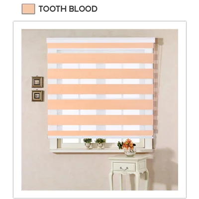 Tooth Blood DIHIN Главная Горячая Распродажа Зебра жалюзи двойной слой рулонные шторы для окна комнаты Индивидуальный размер - Цвет: Tooth Blood