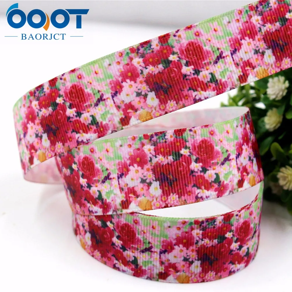 Термотрансферная печать OOOT BAORJCT 175163 25 мм 10 ярдов ленты с цветами grosgrain свадебные