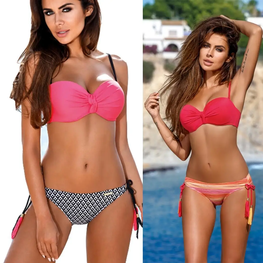 Женская модная пляжная одежда с принтом купальник бикини всесезонный пляж отдых