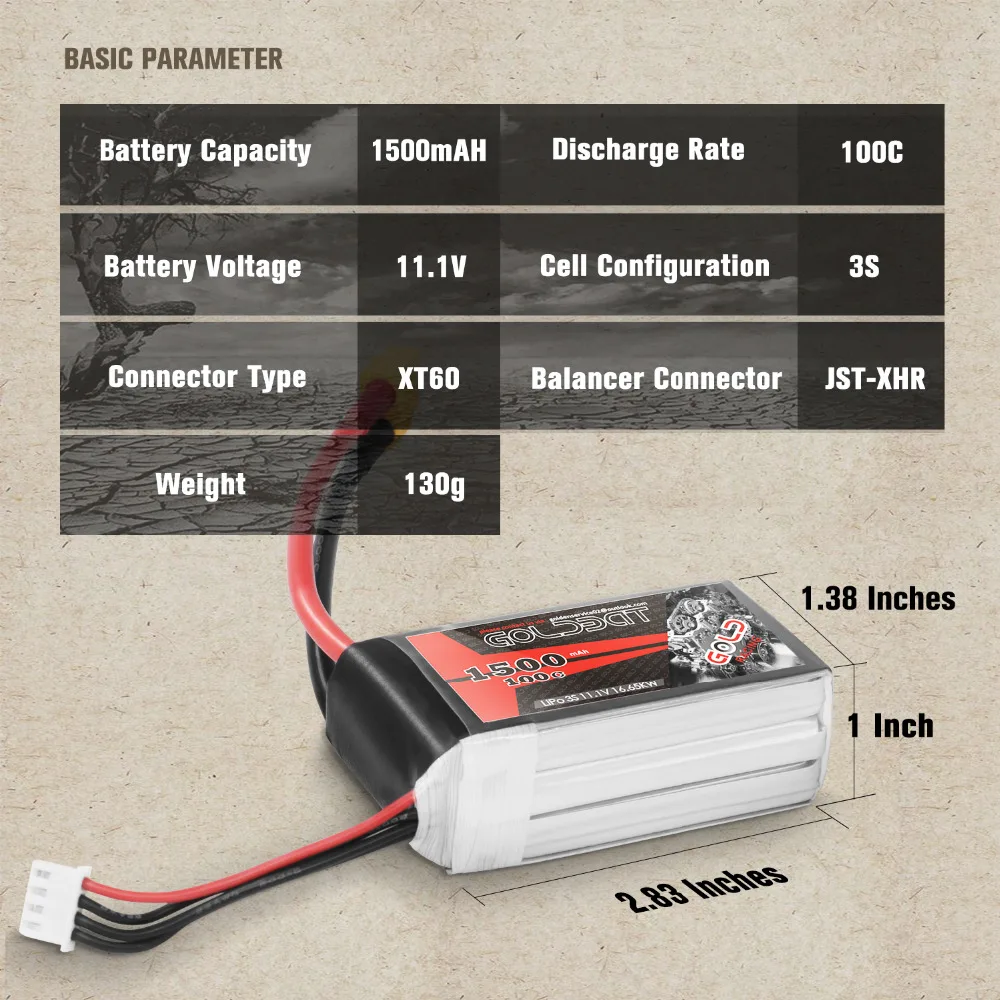Аккумулятор GOLDBAT Lipo 1500 мАч 3S 11 1 В с 2 блока|Детали и аксессуары| |