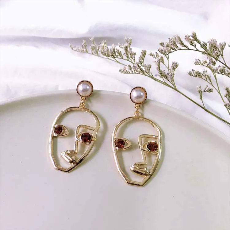 Женские серьги с зелеными/коричневыми глазами в стиле панк|ladies earrings|designer