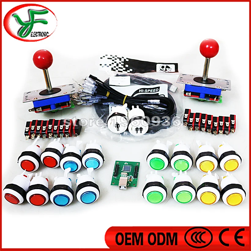 USB контроллер для ПК PS3 2 игрока аркадный набор сделай сам Jamma MAME Raspberry pi с 4/8