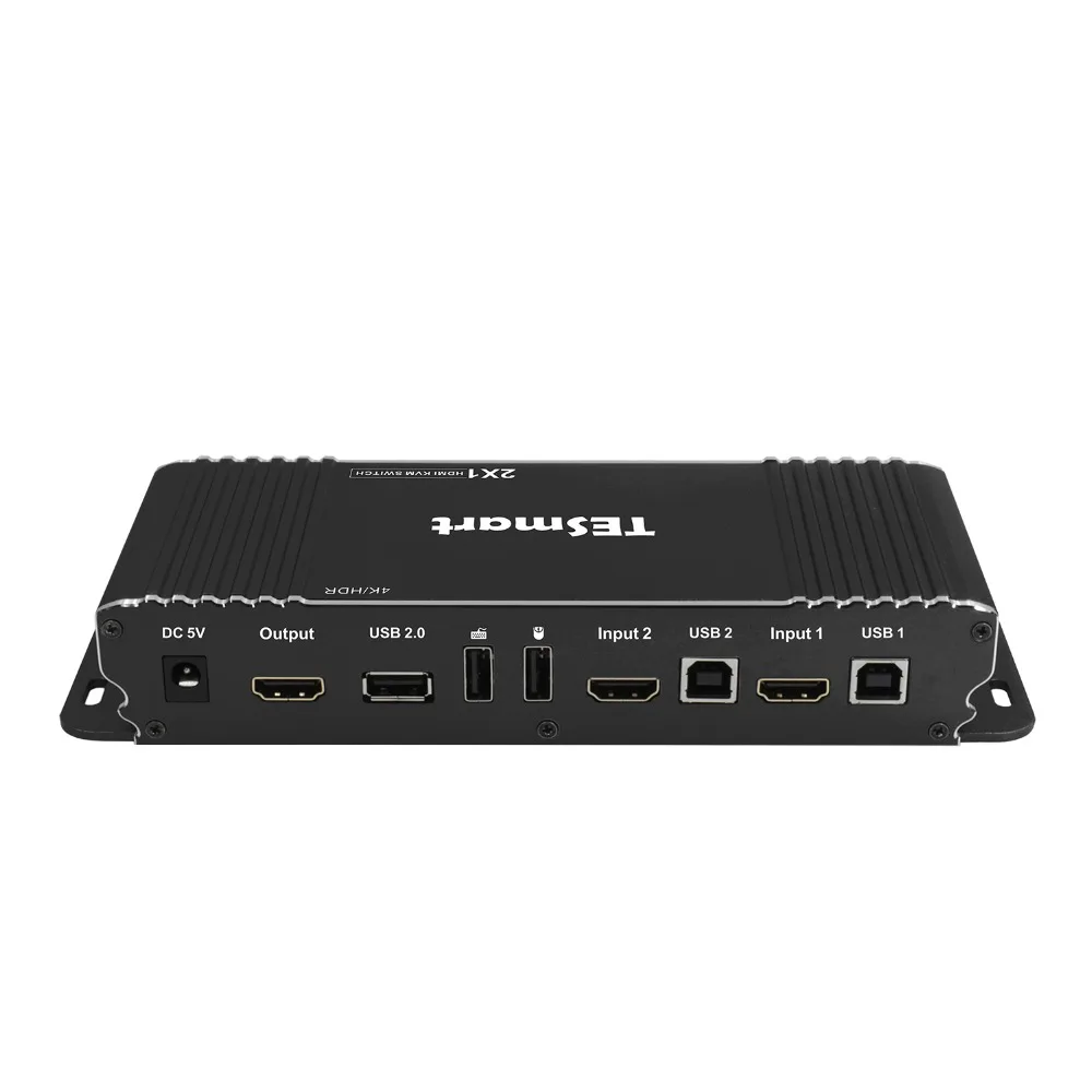 HDMI переключатель 4K, TESmart HDMI 4K@ 60Hz Ultra HD 2x1 HDMI KVM переключатель поддерживает USB 2,0 устройств управления до 2 компьютеров/серверах