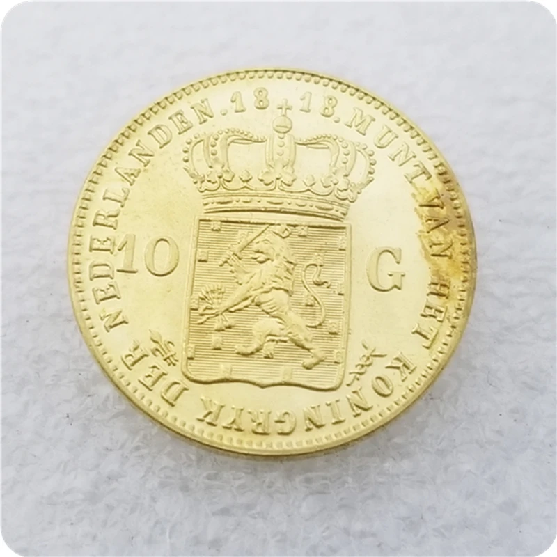 1818 1826 1828 1829.1840 Нидерланды 10 gulden Willem I копия монет бесплатная доставка|Безвалютные
