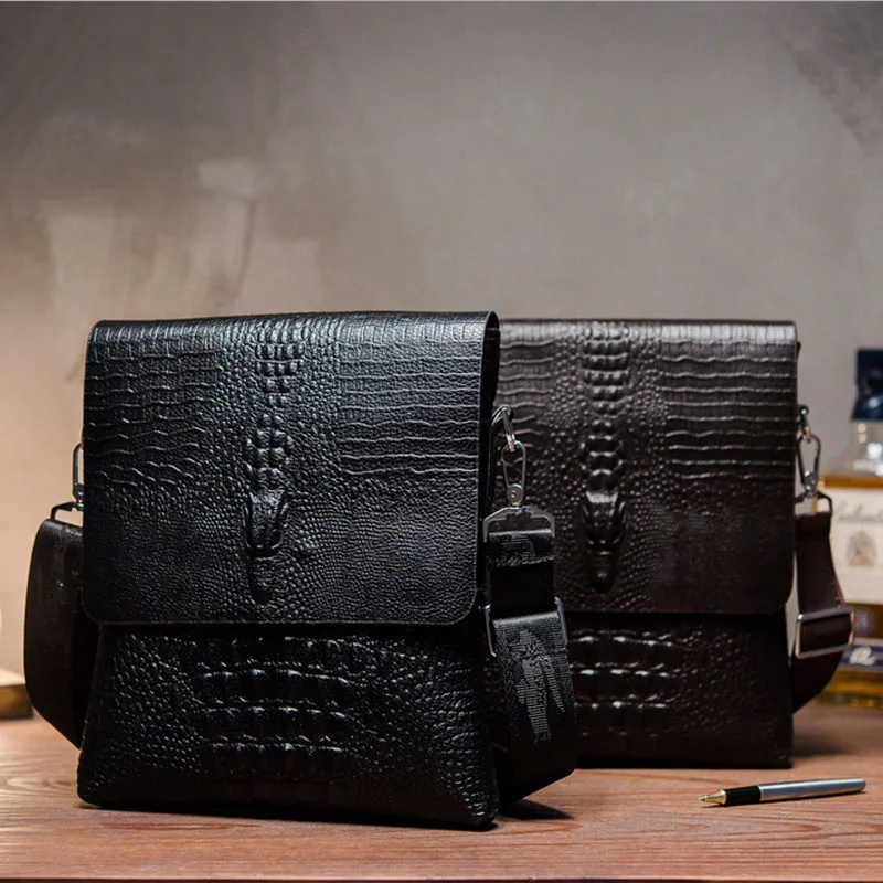2016 новый Крокодил картина плечо мешок человек мужская деловые сумки мужские