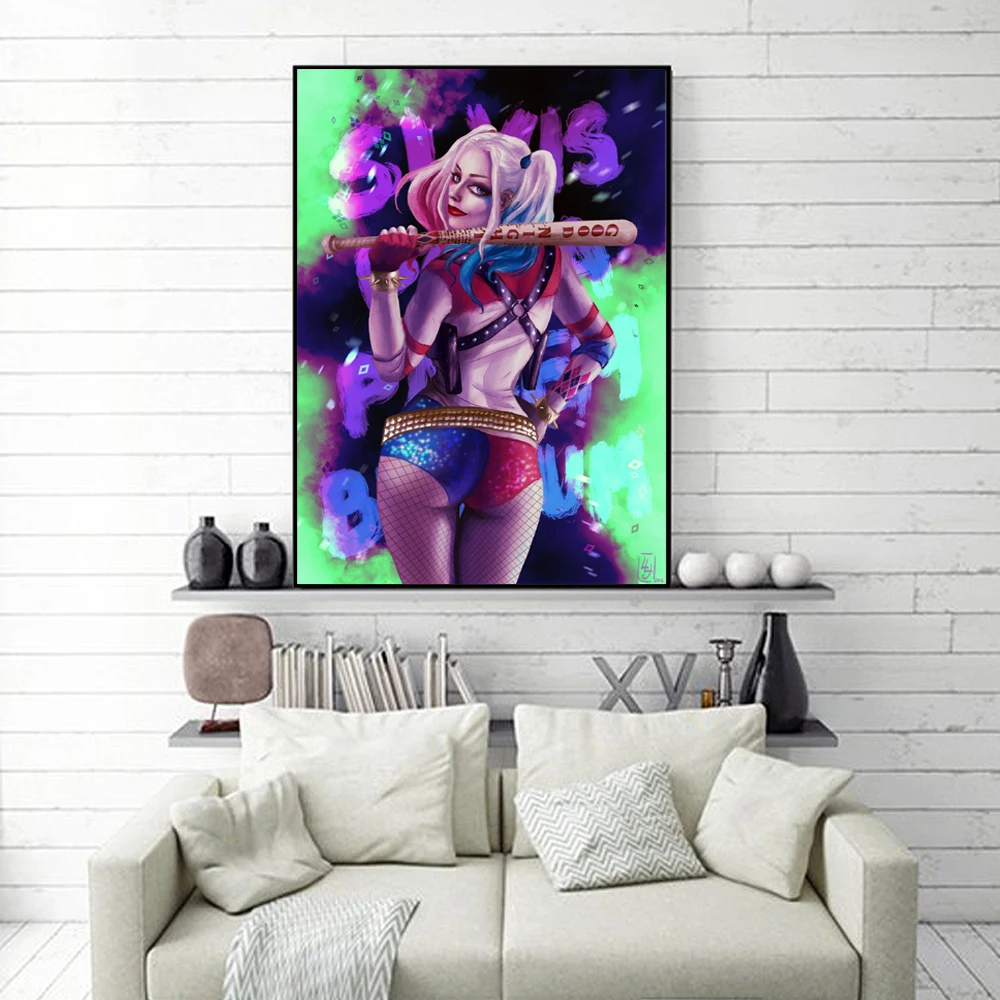ZZ2315 Elegant Poetry Modern oker Harley Quinn Canvas Painting Art Print Poster Picture Wall Paintings Home Decoration | Дом и сад