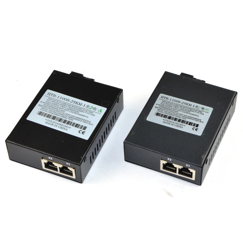 Медиа-конвертер с поддержкой быстрой сети Ethernet из меди в волокно 2 порта s 10/100M RJ45 1