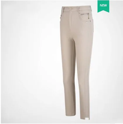 Khaki Pants PGM, новинка, женские летние штаны для гольфа, длина по щиколотку, черные, темно-синие брюки для гольфа, женские спортивные летние футболки для гольфа, есть воротник, рубашка поло - Цвет: Khaki Pants