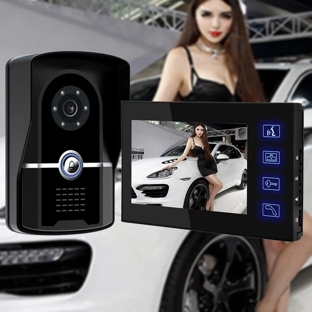 Дюймов 7 дюймов визуальная камера дверной звонок высокое разрешение сенсорный