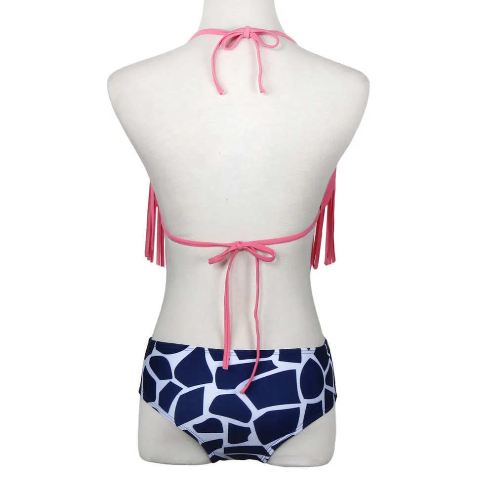 Сексуальный купальник женский бикини с кисточками бандаж пуш-ап Мягкий