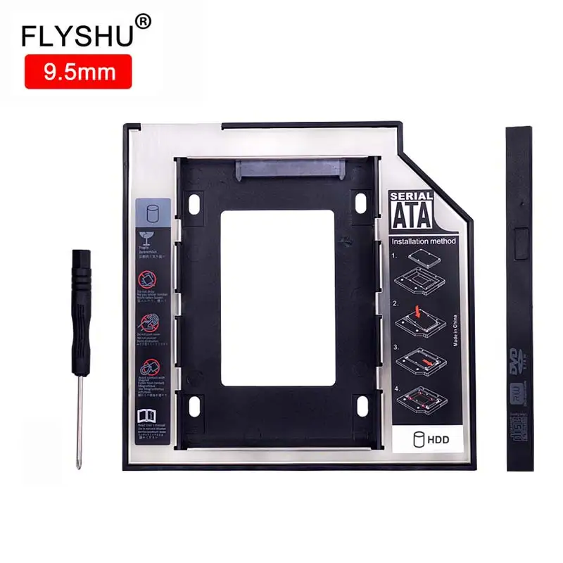 9.5mm-HDD HDD Caddy 9,5 мм Универсальный SATA 3,0 2nd адаптер для 2," 2 ТБ SSD корпус жесткий диск Корпус для ноутбука DVD-ROM Optibay Caddy - Цвет: 9.5mm-HDD