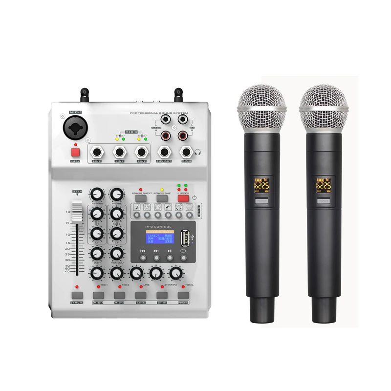 LEORY F 12T USB аудио DJ микшер KTV микрофон Nono вход 2 беспроводной 48 В фантомное питание