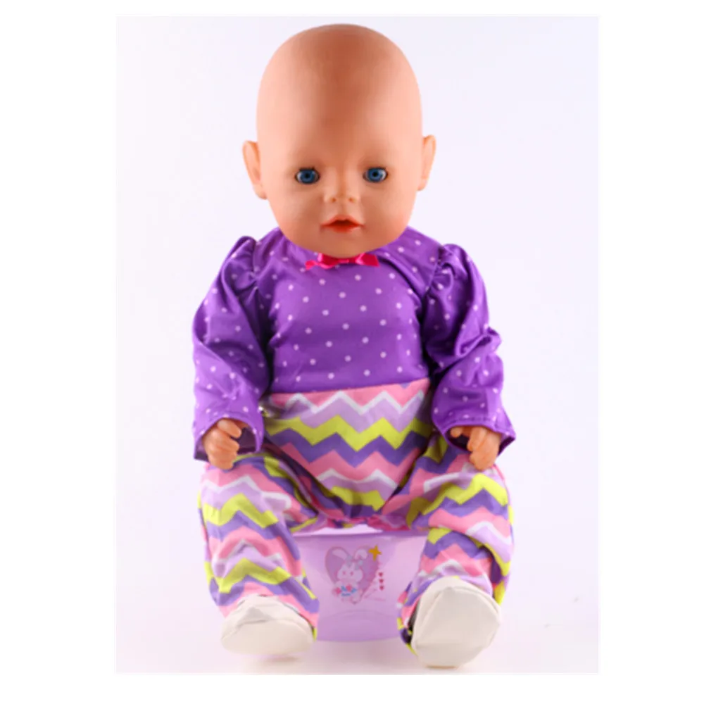 Фиолетовый комбинезон Одежда для куклы подходит 18 &quotамериканской 43 см лучший