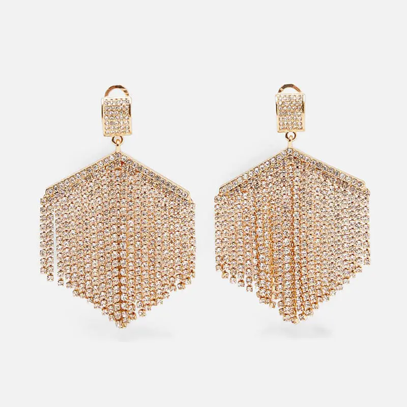 JJFOUCS модные Стекло с украшением в виде кристаллов серьги капель для Для женщин