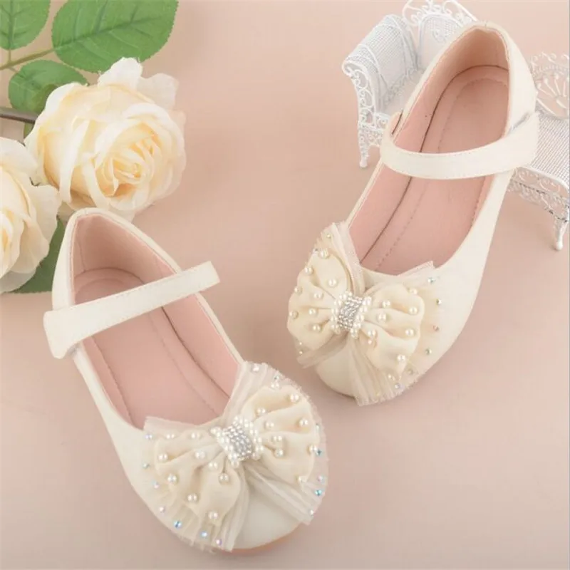 

2018 New Princess Children's Shoes Boys Girls Wedding Shoes Fashion Flower Dress Diamond Party Shoes Girl Size 24-37