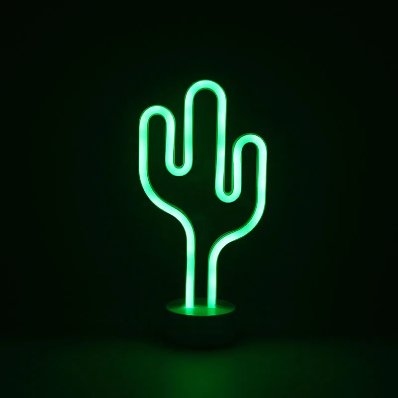 cactus Спальня настольная лампа светодио дный Неон ананас Рождественская елка кактус Форма легкий для Chilren вечерние украшения современный Стиль творческие подарки - Цвет абажура: cactus