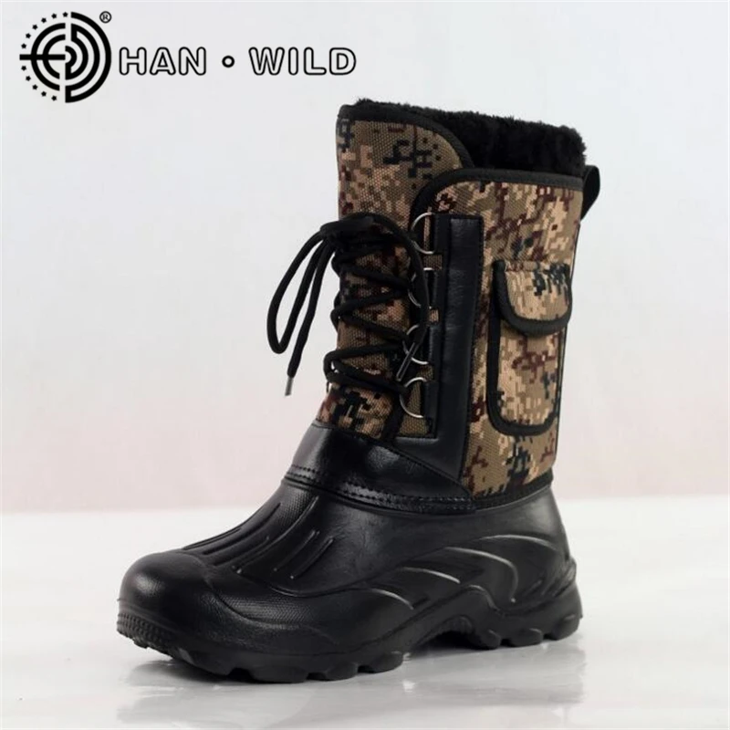 Мужские зимние ботинки для снега Рабочая обувь на платформе до середины икры