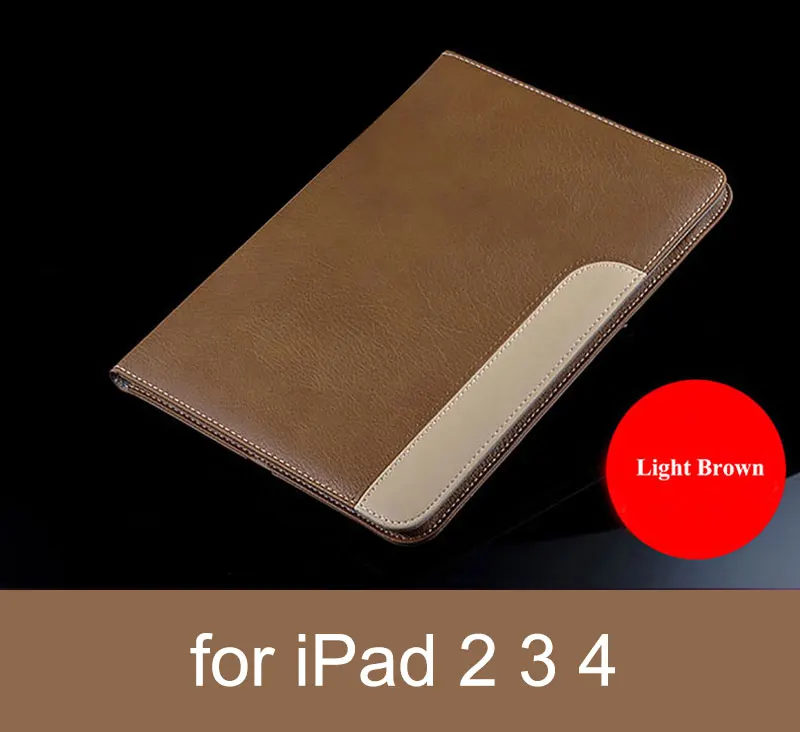 Для Apple iPad 2/3/4 чехол из искусственной кожи Бизнес Folio чехол для планшета Smart Cover Флип Стенд Защитный чехол для iPad Mini 1 2 3 Coque - Цвет: 234 light brown