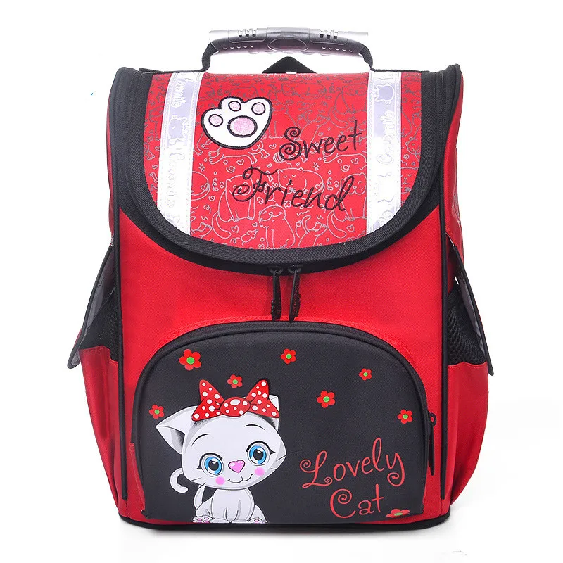 2019 школьные сумки детские рюкзаки ортопедические полиэстер 3D Кот Школьный