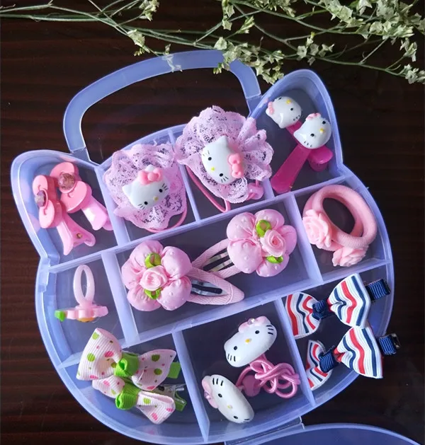 Модные детские головные уборы с бантом hello kitty наборы заколки для волос эластичная резинка резинки заколка для волос резинки - Цвет: 13