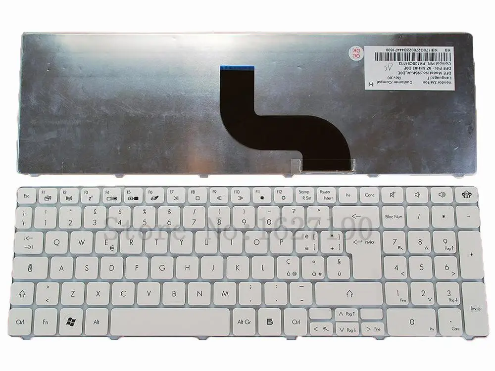 Italian Клавиатура для ноутбука GATEWAY ID 15 6 &quot/Packard Bell TM81 TM86 TM87 TM89 TM94 TX86/NV50 белый|packard