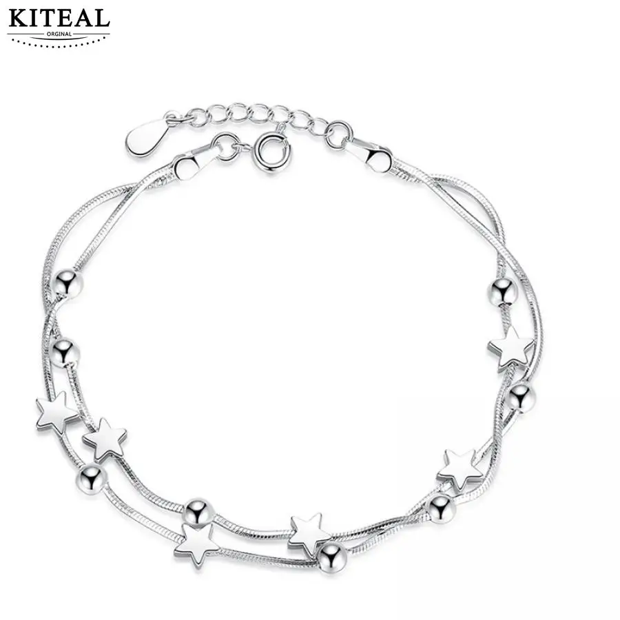 Женский классический браслет с пятиконечной звездой квадратными круглыми