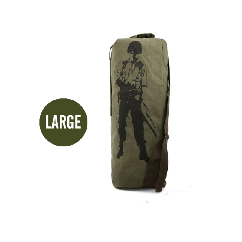 Olive Drab L Холщовые большие сумки на ремне, армейский солдатский, военный холщовый рюкзак для уличного спорта, Мужская альпинистская походная сумка через плечо - Цвет: Olive Drab L