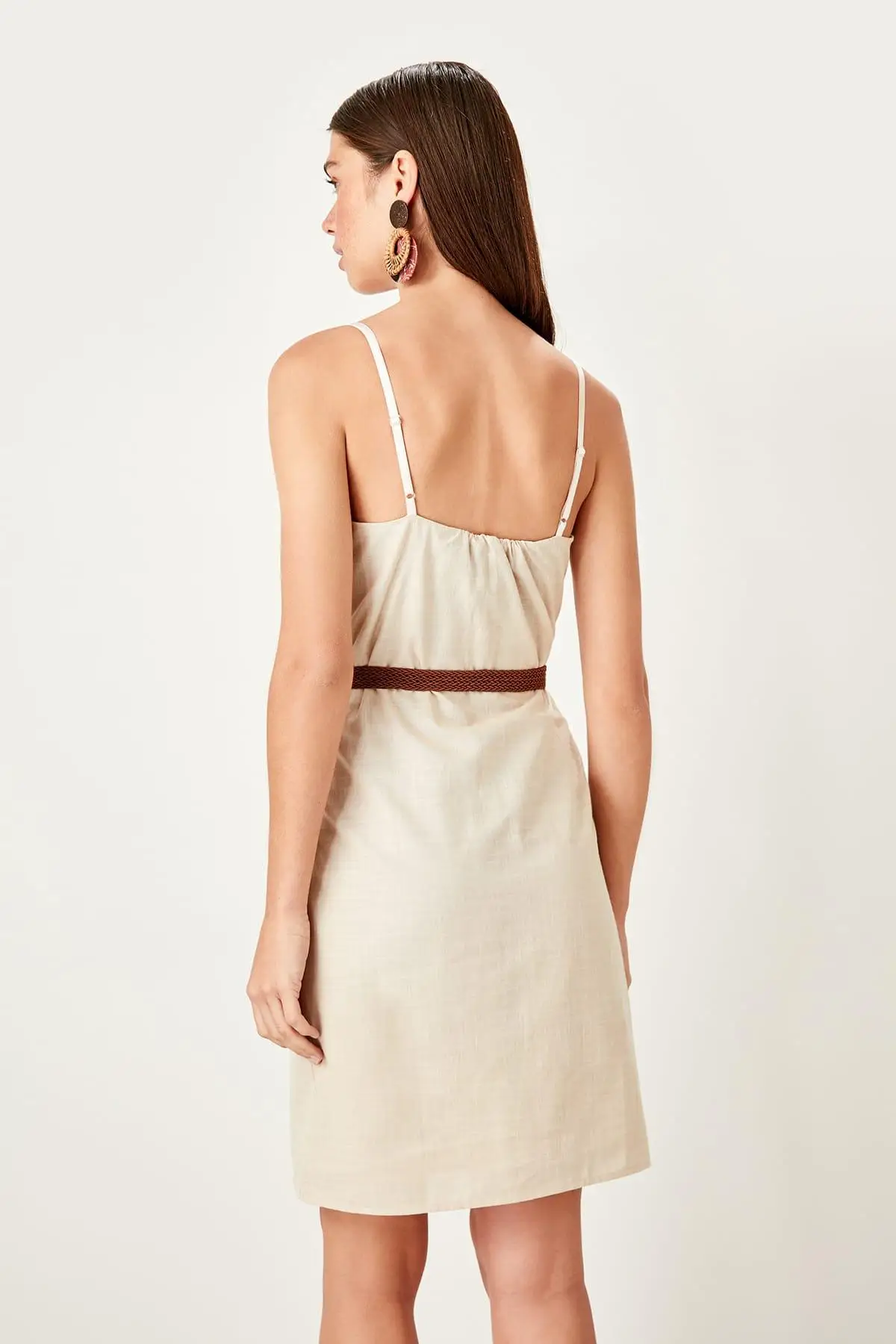 Trendyol Camel Kemerli платье на бретелях TWOSS19YN0274 | Женская одежда