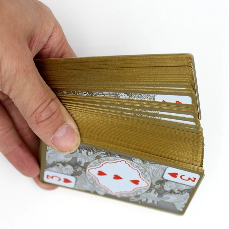 Высокое качество пластик ПВХ покер водонепроницаемый прозрачный золотой край