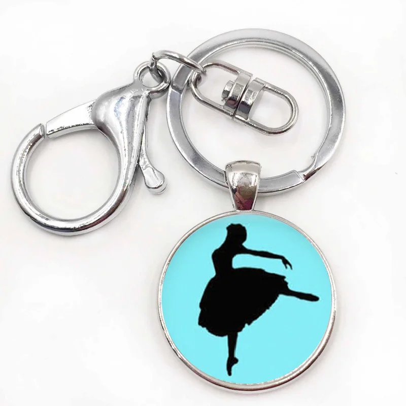 Винтажный силуэт балерины искусство мужской женский брелок Мода Degas dance rs сумка для дискотеки подвеска брелок кольцо держатель - Цвет: 6
