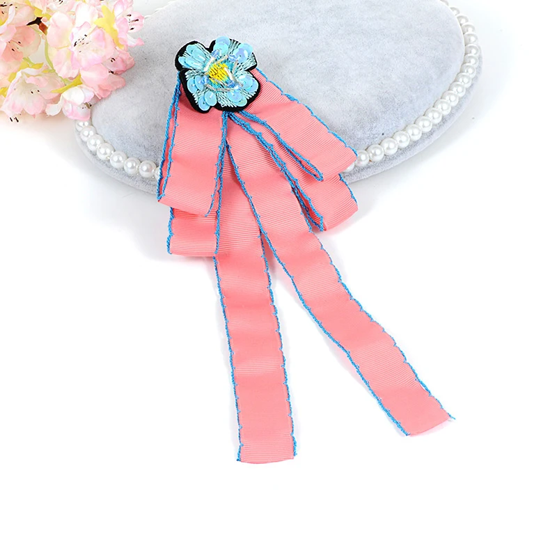 ZHINI New Arrival Printing Flower Bow knot Tie Brooches Jewelry For Women Wedding Collar Cloth Accessories Female Brooch | Украшения и