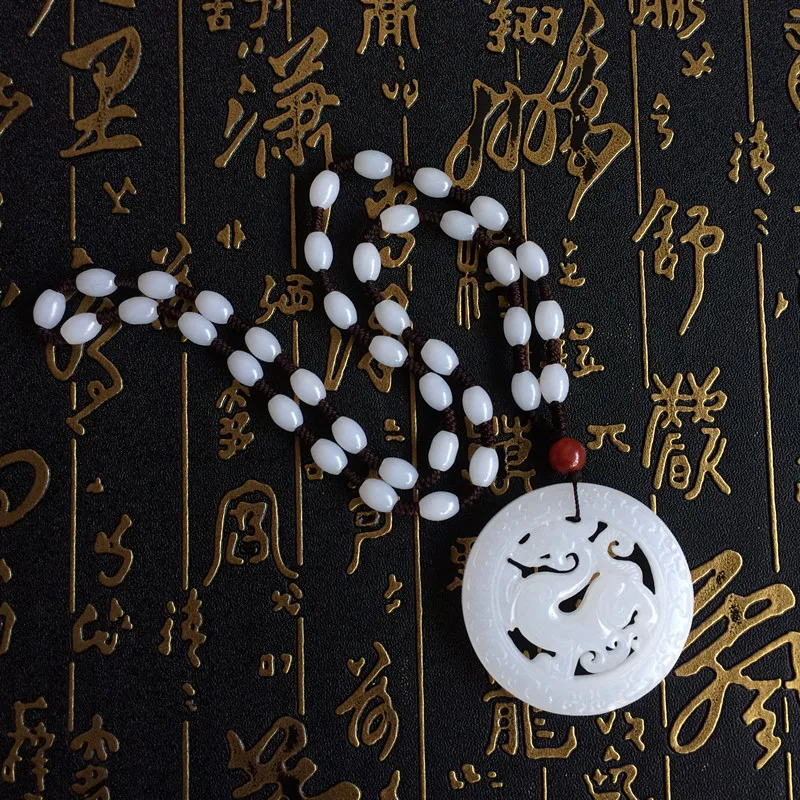 Ожерелье с подвеской из натурального белого камня в Афганистане колье вырезами