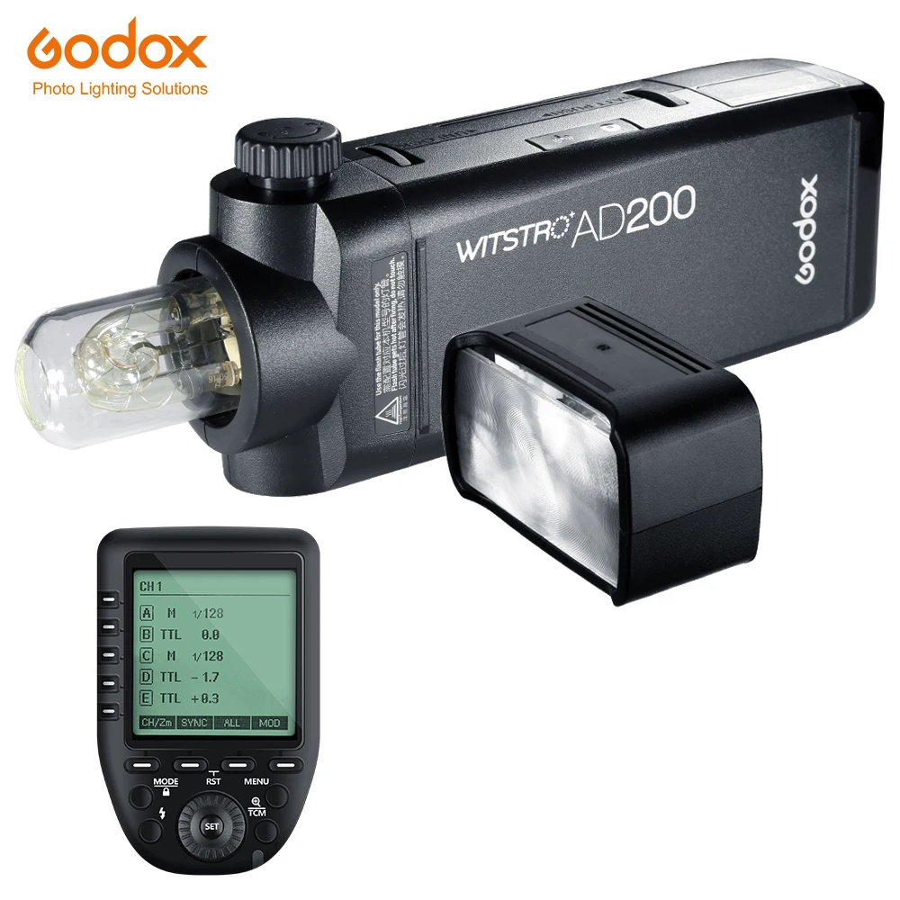 Карманная вспышка с высокоскоростной синхронизацией Godox AD200 200Ws TTL GN60 + передатчик