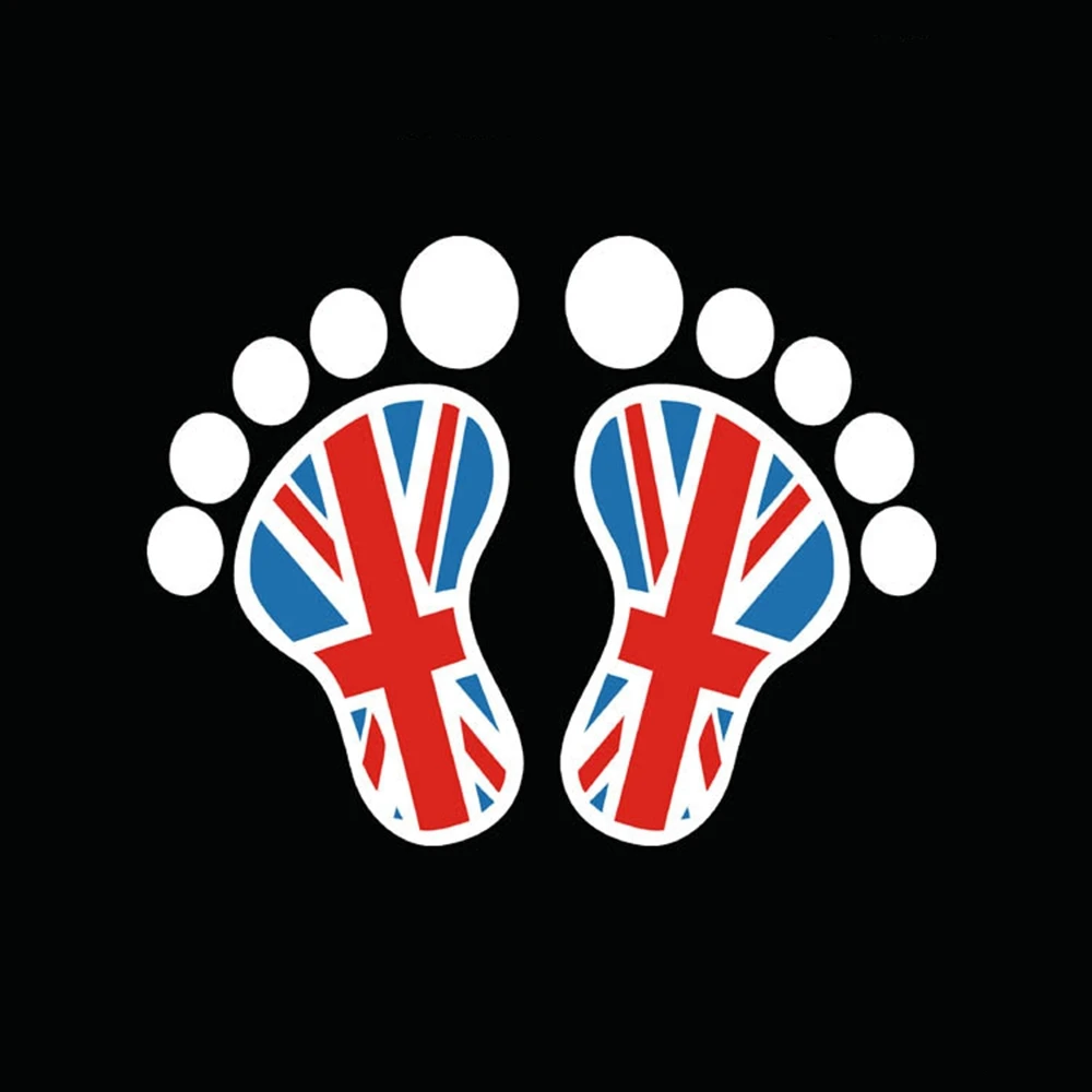Aliauto Забавный британский флаг следы ног автомобильные светоотражающие наклейки