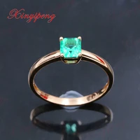 xinyipeng18k yellow gold inlaid natural emerald ring style beautiful women model