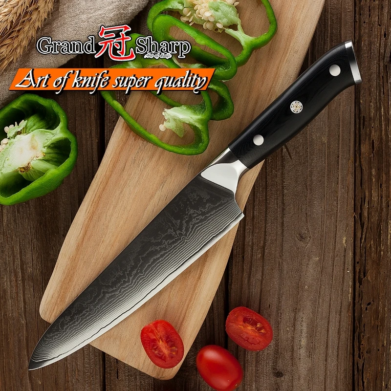 Набор кухонных ножей из дамасской стали 2 шт. нож шеф повара Gyuto vg10 японский